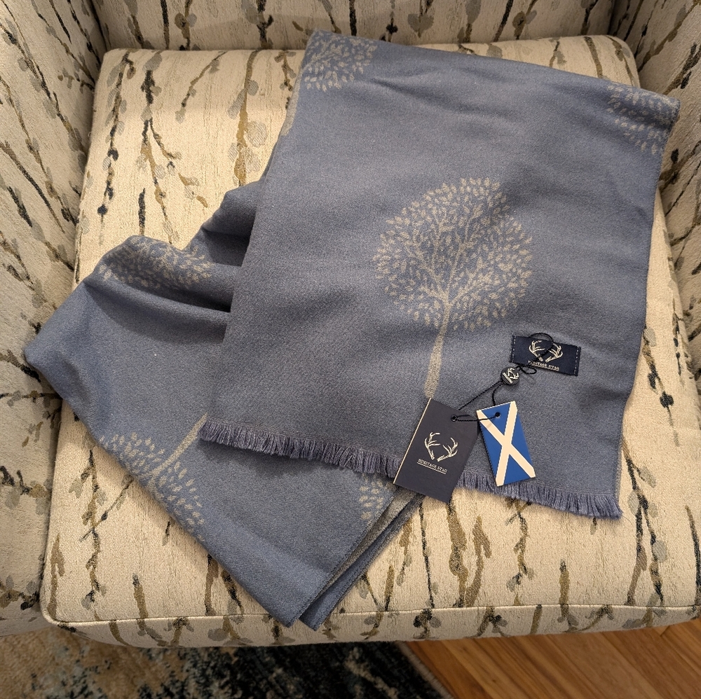NWT Scarf Pashmina in Blue by Heritage Stag